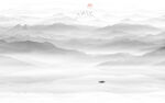 山水水墨山水画