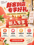店铺新客促销海报