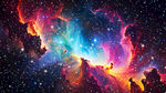 彩色绚丽梦幻星空