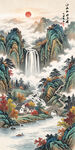 竖幅山水画