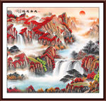 方形山水画