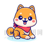 可爱卡通柴犬插画