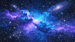 梦幻蓝紫色唯美宇宙星空
