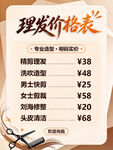 理发价格表海报