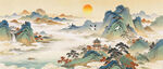 新中式水墨山水画