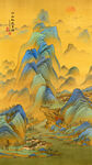 玄关竖版山水画
