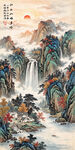 竖幅山水画