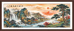迎客松聚宝盆客厅山水装饰挂画