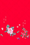 红底花卉刺绣汉服