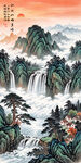 迎客松山水壁画