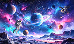绚丽星空背景墙