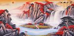 鸿运当头山水国画