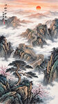 竖幅山水画