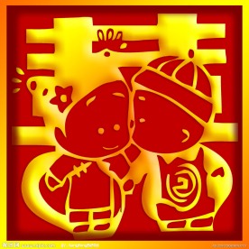 喜 喜字 红色 娃娃