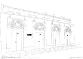 上海一大会址新沪上八景之一旧里新辉石库门线描图