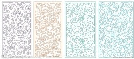 镂空雕刻屏风矢量图