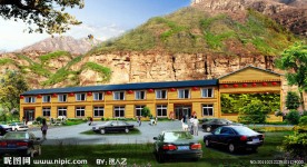 度假村仿木装饰房效果图