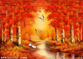 油画风景 红树林