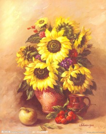 油画向日葵