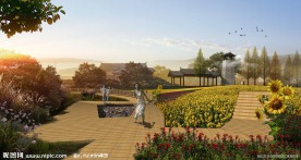 乡村田野景观效果图