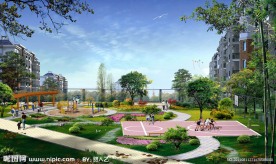 小区景观节点效果图