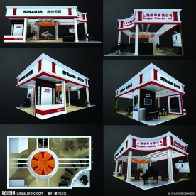 精致全套展位展台模型图片