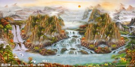 聚宝盆风景油画