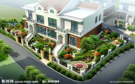 别墅庭院景观模型后期