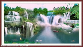 瀑布风光 高山流水