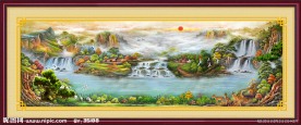 油画风景 漂亮的聚宝盆油画