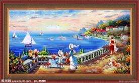 油画风景 地中海油画