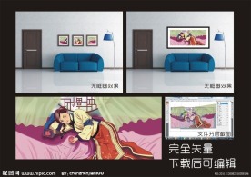 古典美女 无框画