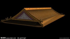 古建筑琉璃瓦全贴图模型