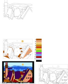 数字油画 城市 图纸