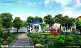 广场小游园绿化效果图