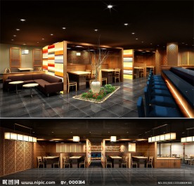 咖啡厅室内装饰效果图MAX模型及贴图打包文件