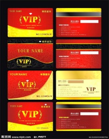 红色 VIP 会员卡 模板