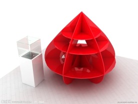 爱心义卖展台和捐款箱