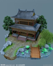 寺庙效果模型图