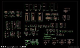 CAD电器立面图库