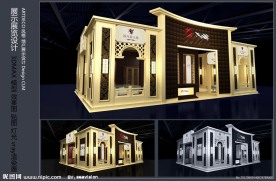 展览设计 ARTDECO风格模型及效果图