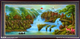 国画 油画 迎客松