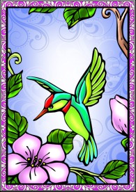 手绘可爱蜂鸟装饰画