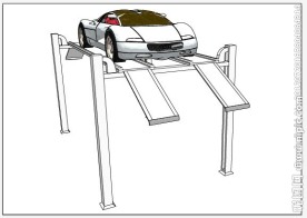 四轮定位升降机模型
