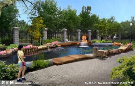 庭院水系景观效果图