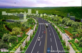 道路绿化效果图
