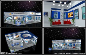 机械展台模型 灯光材质全