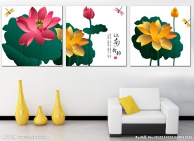 无框画 荷花