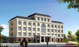 简欧办公楼模型