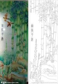 竹报平安 竹子小鸟